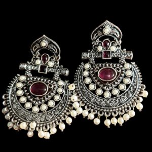 German Silver Oxidise Earring